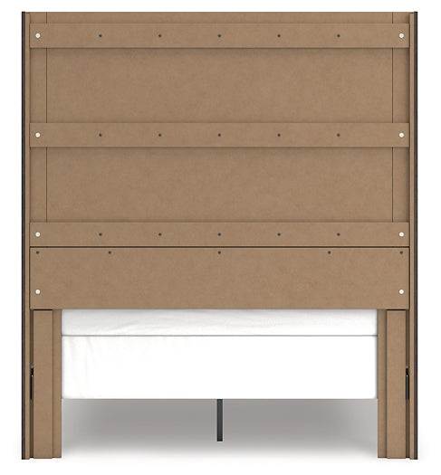 Fraluna  Panel Bed With Mirrored Dresser