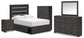 Hollivern  Panel Bed With Storage With Mirrored Dresser, Chest And Nightstand