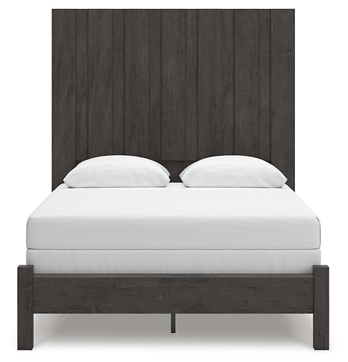 Fraluna  Panel Bed With Mirrored Dresser And Nightstand