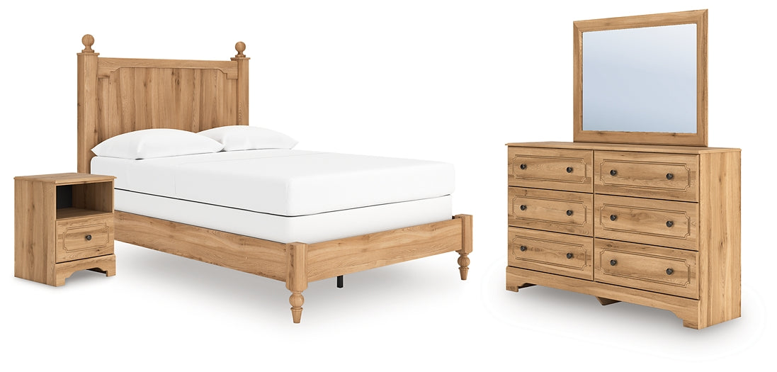 Aleaport  Panel Bed With Mirrored Dresser And Nightstand