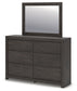 Fraluna  Panel Storage Bed With Mirrored Dresser And Chest