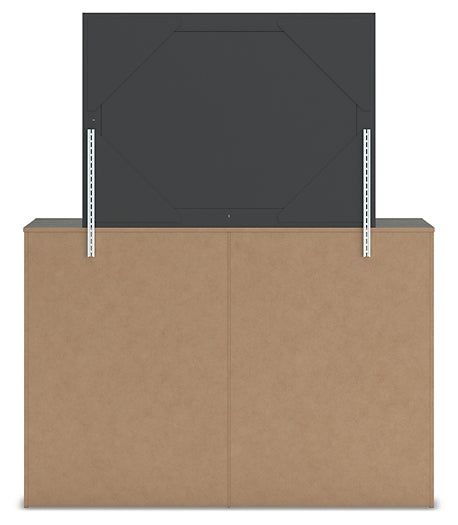 Fraluna  Panel Storage Bed With Mirrored Dresser