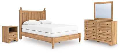 Aleaport  Panel Bed With Mirrored Dresser And Nightstand