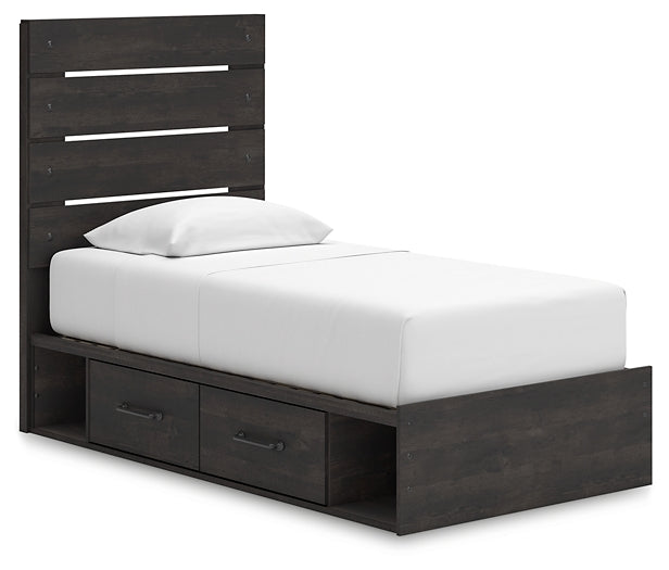 Hollivern  Panel Storage Bed With Mirrored Dresser, Chest And Nightstand