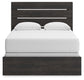 Hollivern  Panel Bed With Mirrored Dresser, Chest And Nightstand