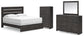 Hollivern  Panel Bed With Mirrored Dresser And Chest