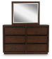 Dilenno  Canopy Bed With Mirrored Dresser
