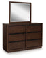 Dilenno California  Canopy Bed With Mirrored Dresser And Chest