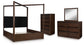 Dilenno California  Canopy Bed With Mirrored Dresser And Chest