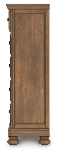 Feddinger  Storage Sleigh Bed With Mirrored Dresser And Chest