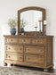 Feddinger  Panel Bed With Mirrored Dresser And Nightstand