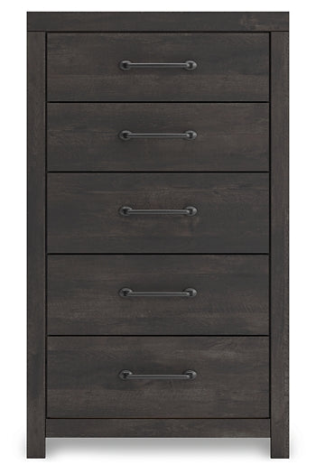 Hollivern  Panel Bed With Mirrored Dresser And Chest