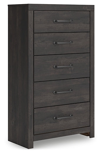 Hollivern  Panel Bed With Mirrored Dresser And Chest