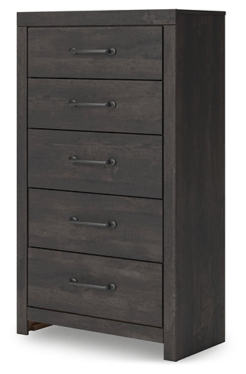 Hollivern  Panel Bed With Mirrored Dresser And Chest