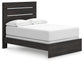 Hollivern  Panel Bed With Mirrored Dresser And Nightstand