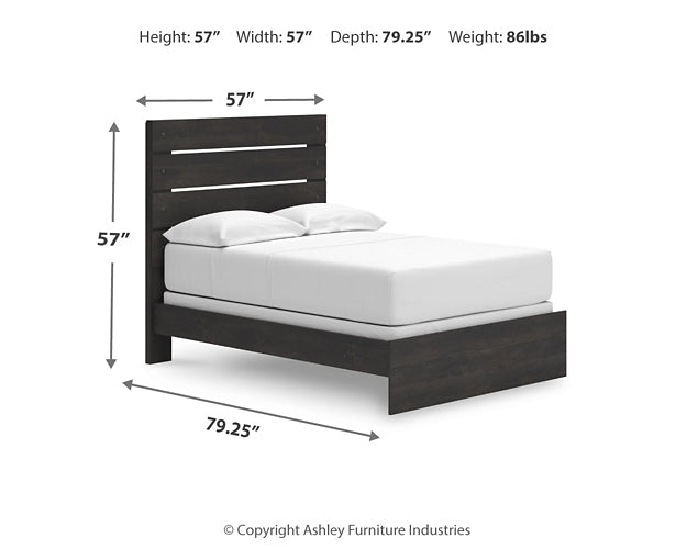 Hollivern  Panel Bed With Mirrored Dresser