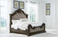 Maylee California  Upholstered Bed With Mirrored Dresser And Chest