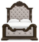 Maylee  Upholstered Bed With Mirrored Dresser, Chest And Nightstand