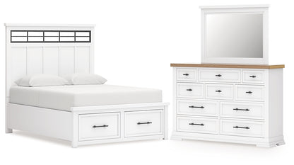 Ashbryn  Panel Storage Bed With Mirrored Dresser