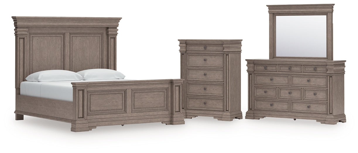 Blairhurst  Panel Bed With Mirrored Dresser And Chest