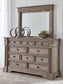 Blairhurst California  Panel Bed With Mirrored Dresser And Chest