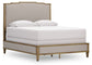 Sharlance  Upholstered Panel Bed With Mirrored Dresser And Chest