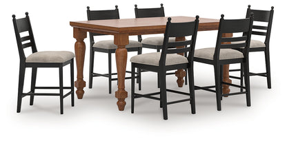 Greddinton Counter Height Dining Table and 6 Barstools