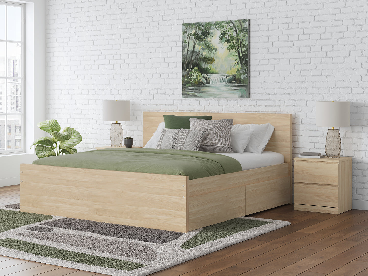Onita  Panel Platform Bed With 2 Side Storage