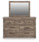 Rusticott  Panel Bed With Mirrored Dresser