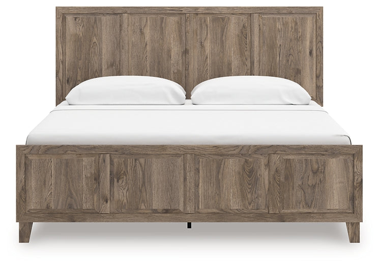 Rusticott  Panel Bed With Mirrored Dresser