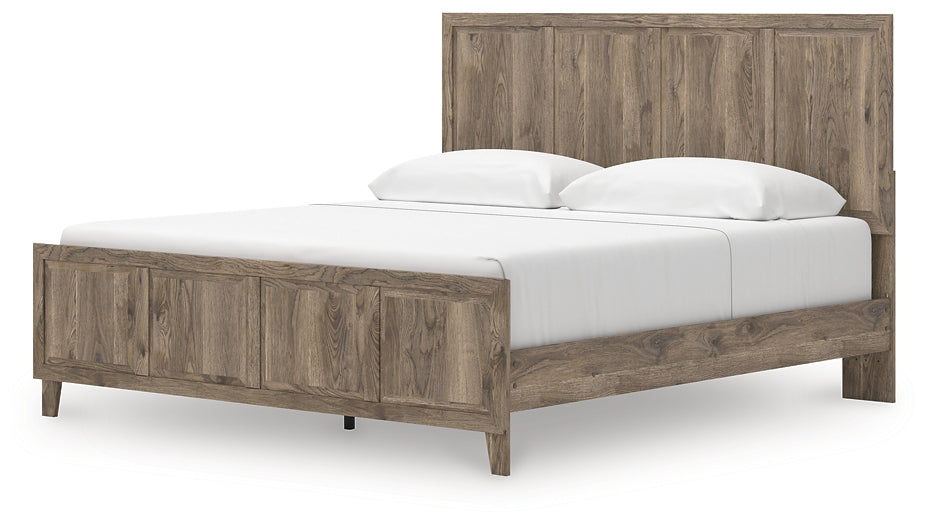 Rusticott  Panel Bed With Mirrored Dresser