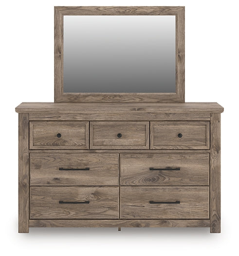 Rusticott  Poster Bed With Mirrored Dresser