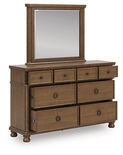 Rowlenstown  Poster Bed With Mirrored Dresser And Nightstand
