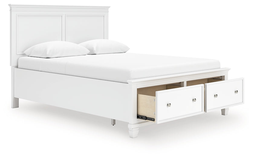 Fortman  Panel Storage Bed With Mirrored Dresser And Nightstand