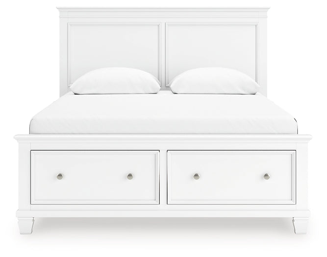 Fortman  Panel Storage Bed With Mirrored Dresser And Nightstand