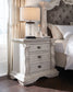 Bruchandi California  Upholstered Panel Bed With Mirrored Dresser And Nightstand