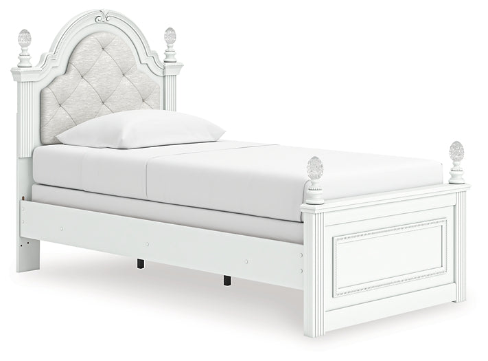Kozlani  Upholstered Panel Bed, Dresser, Mirror And Nightstand