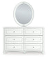 Kozlani  Upholstered Panel Bed, Dresser And Mirror