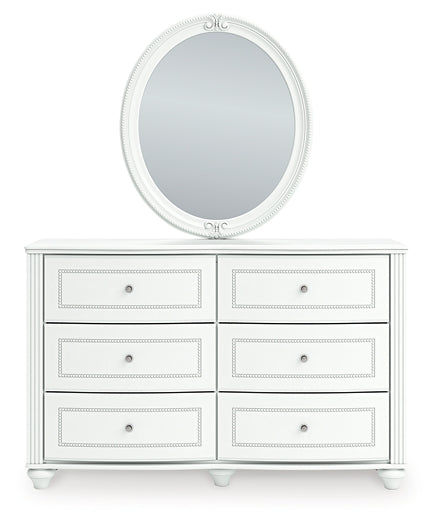 Kozlani  Upholstered Panel Bed, Dresser, Mirror And Nightstand
