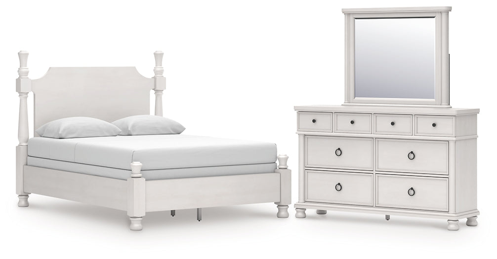 Rowlenstown  Poster Bed, Dresser And Mirror
