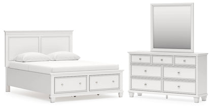 Fortman  Panel Storage Bed With Mirrored Dresser