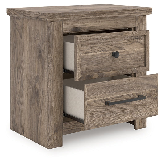 Rusticott  Poster Bed With Mirrored Dresser And Nightstand