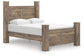 Rusticott  Poster Bed With Mirrored Dresser And Nightstand