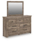Rusticott  Poster Bed With Mirrored Dresser And Nightstand
