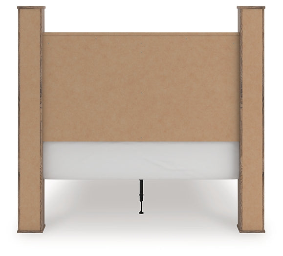 Rusticott  Poster Bed With Mirrored Dresser And Nightstand