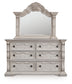 Bruchandi California  Upholstered Panel Bed With Mirrored Dresser