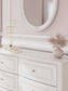 Kozlani  Upholstered Panel Bed, Dresser And Mirror