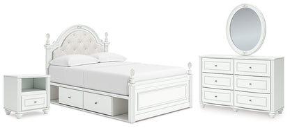 Kozlani  Upholstered Panel Storage Bed, Dresser, Mirror And Nightstand