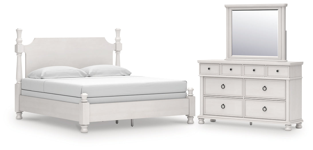 Rowlenstown  Poster Bed, Dresser And Mirror