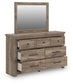 Rusticott California  Poster Bed With Mirrored Dresser And Nightstand